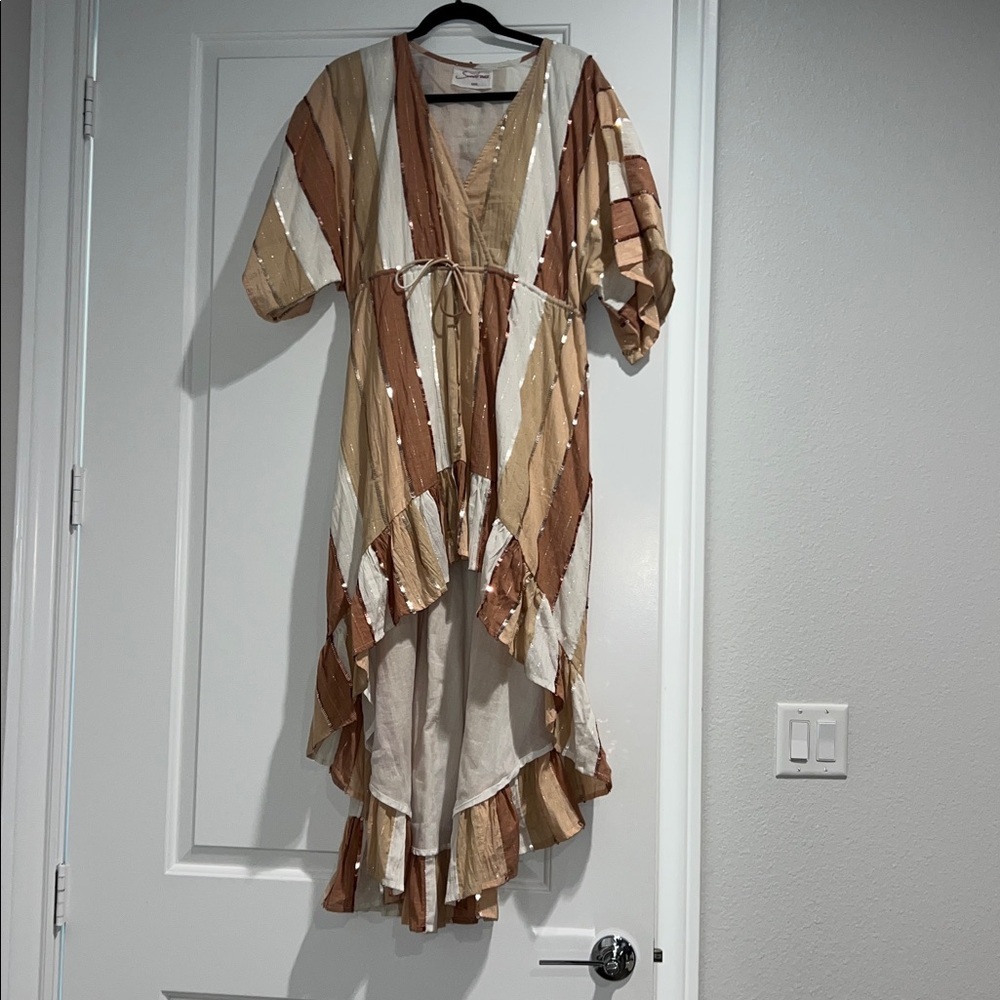 Striped High-Low Dress - Picture 1 of 5